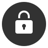 A padlock icon on a green background.
