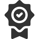 Catalogue design 2 Logo Design: A black badge with a check mark, the perfect symbol of excellence and success.