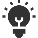 Catalogue design 4 A light bulb icon on a black background for catalogue design.