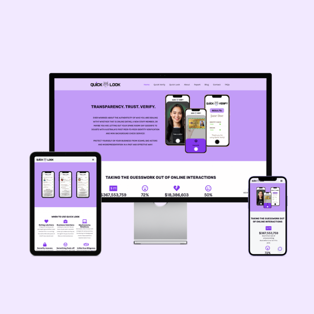 A website design for a mobile phone and tablet.