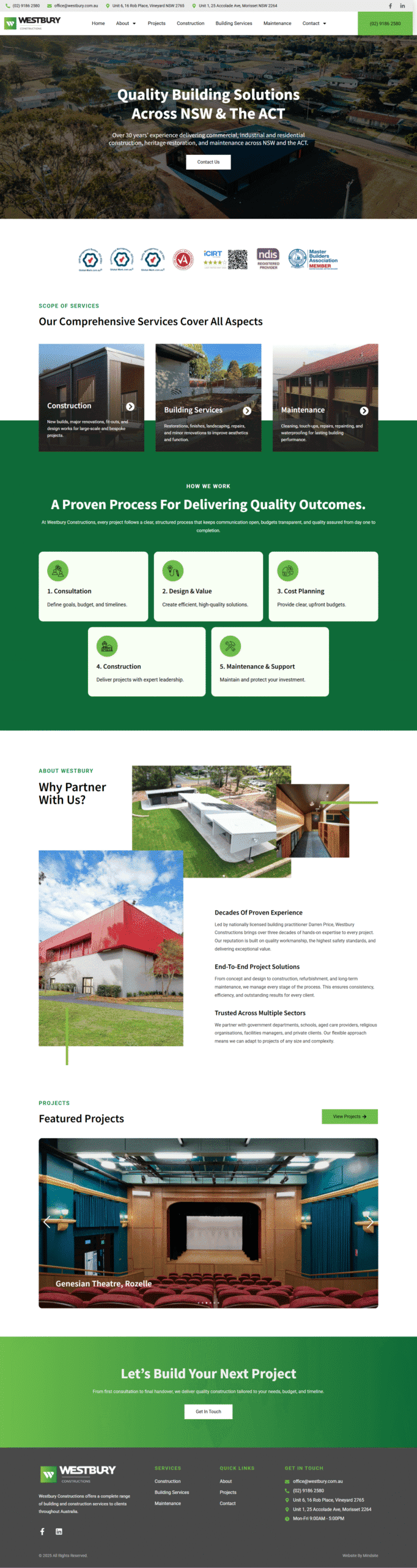 Construction and building services sydney construction projects for nsw and the act, including renovation, maintenance, and heritage restoration.