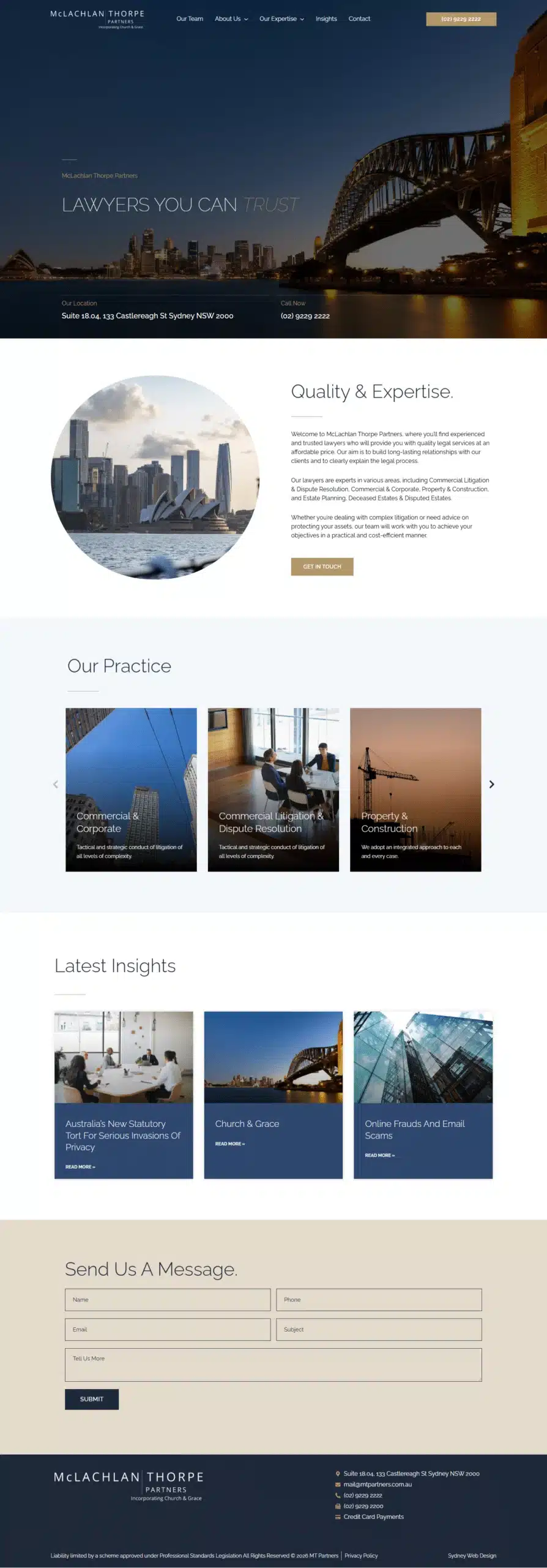 MT Partners law firm website designed by MindSite