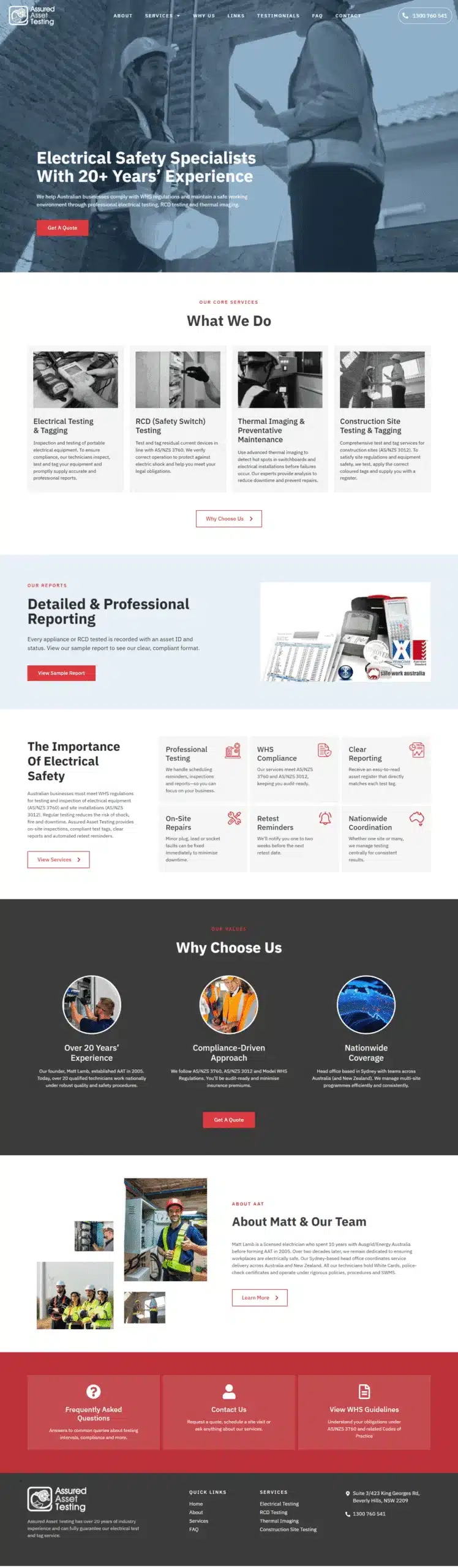 Assured Asset Testing website designed by MindSite