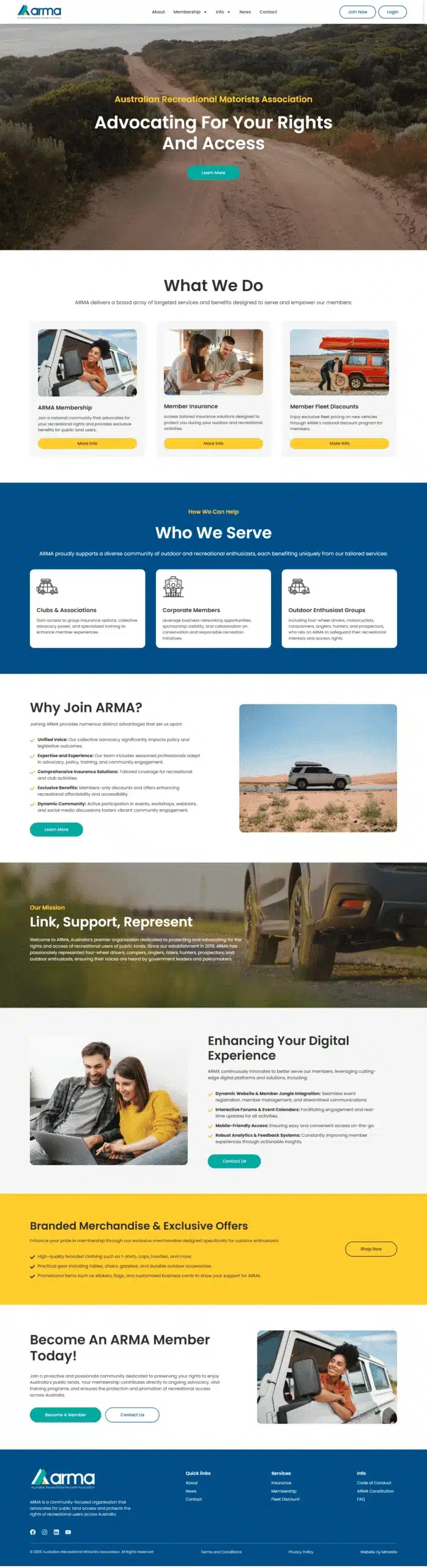 ARMA website designed by MindSite