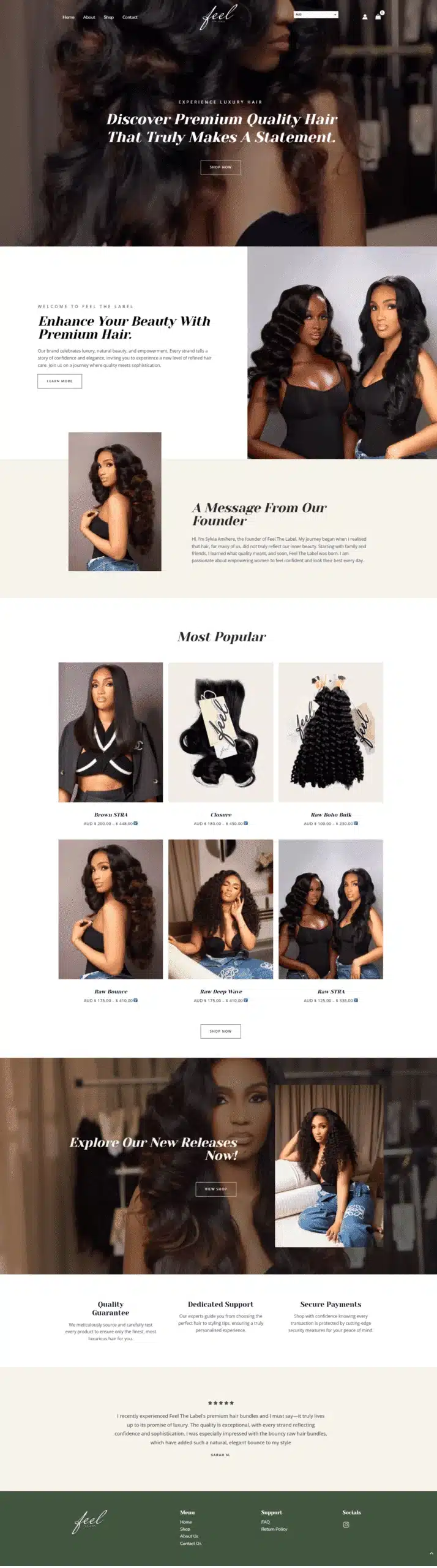 Feel The Label online store designed by MindSite