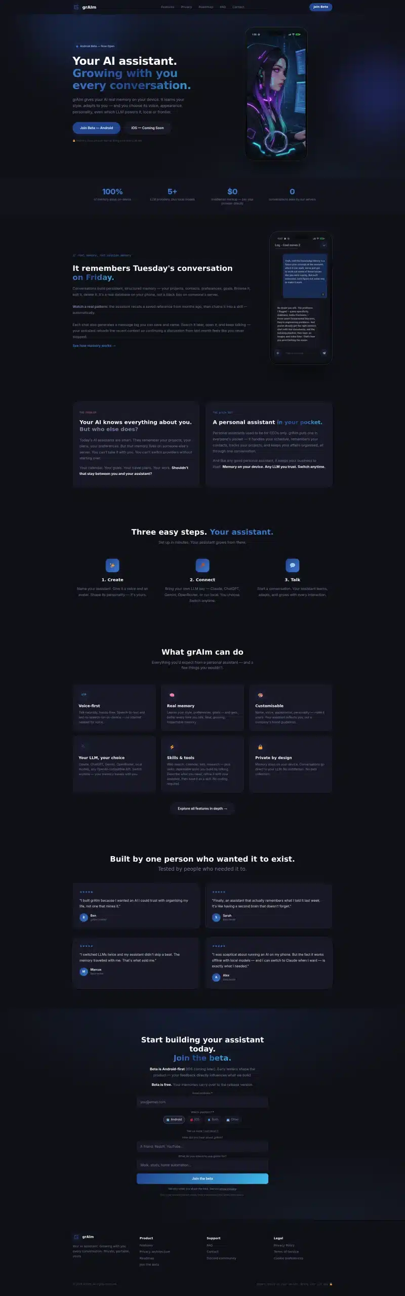 grAIm website - new website build by MindSite