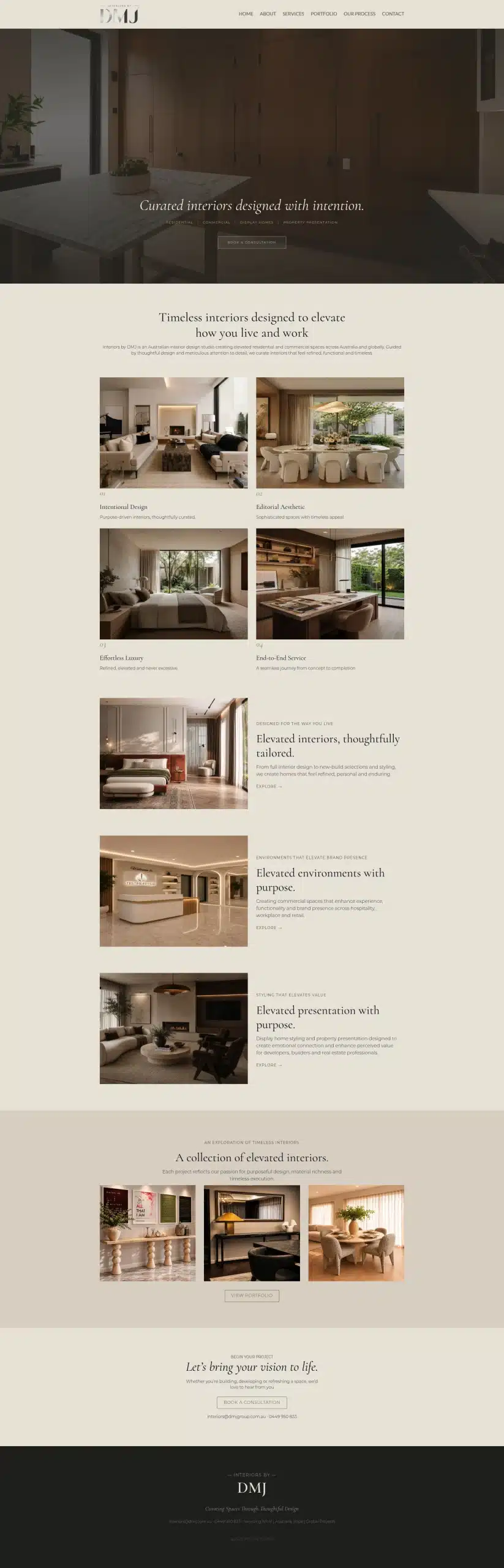 Interiors by DMJ website - design and management by MindSite