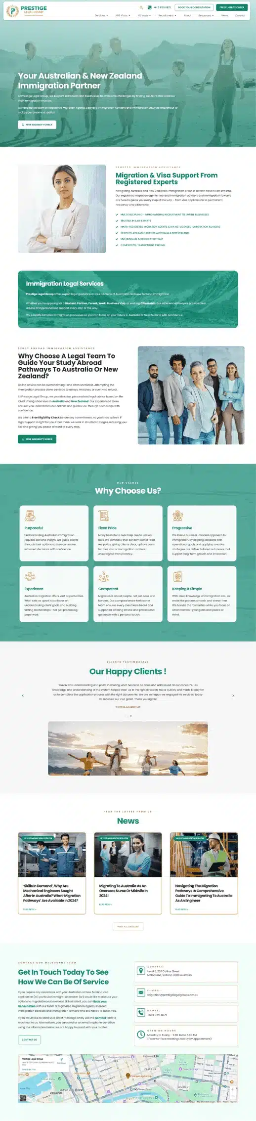 Prestige Legal Group website designed by MindSite