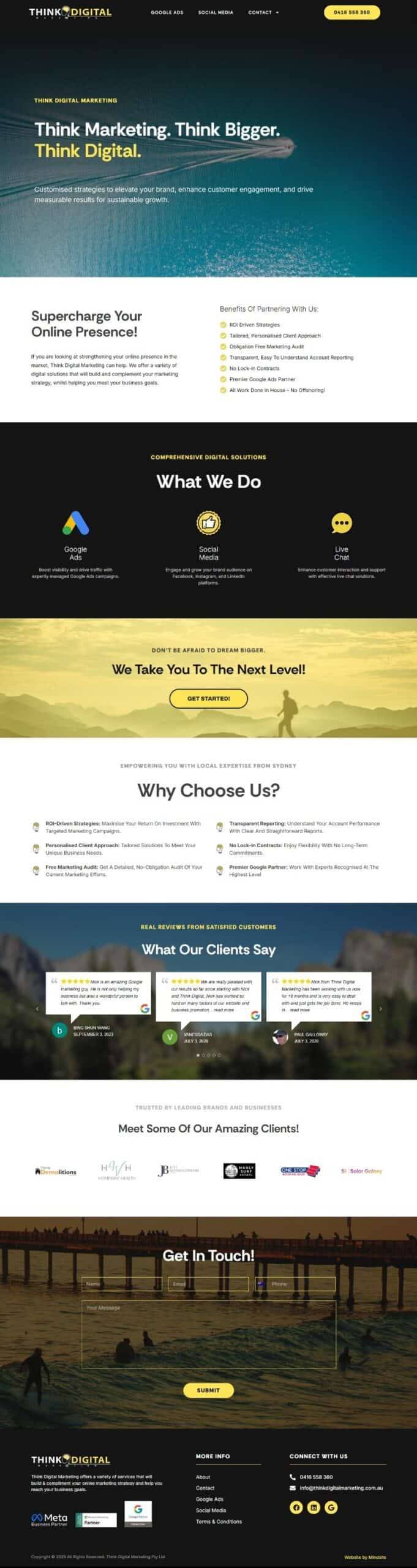 Think Digital website - design and management by MindSite