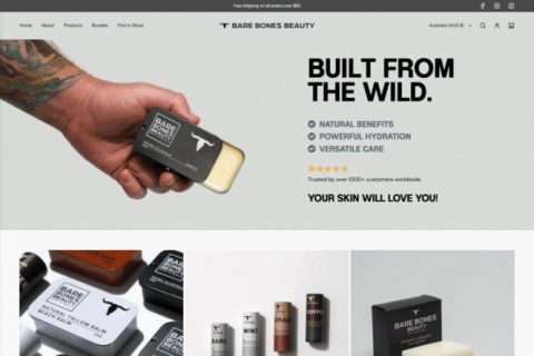 Bare Bones Beauty website by MindSite