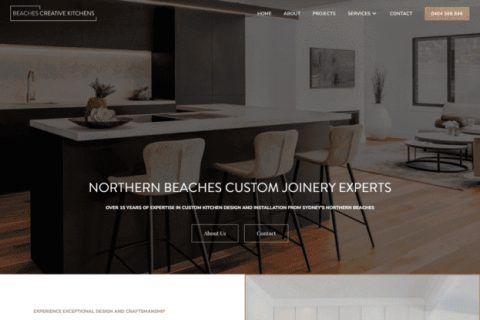 Beaches Creative Kitchens website by MindSite