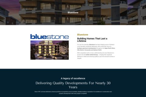 Bluestone Projects website by MindSite
