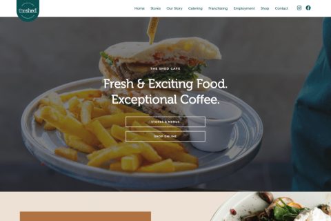 The Shed Cafe website by MindSite