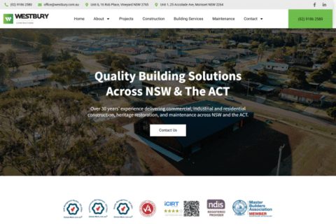 Westbury Constructions website by MindSite